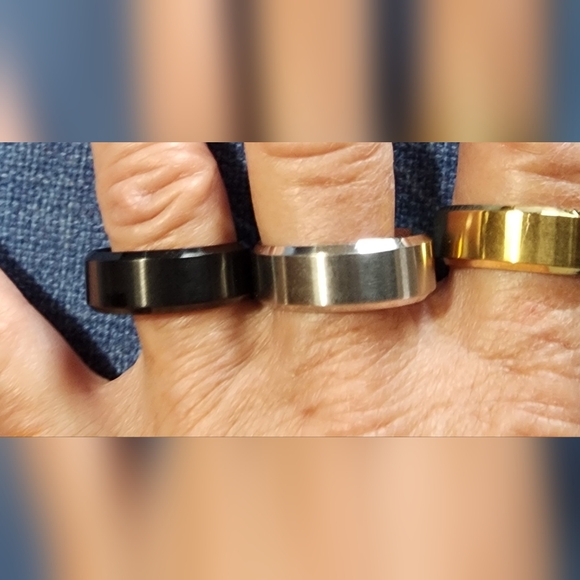 Lot of 9 Men's Stainless Steel Rings & Lot Of 2 Mens Bracelets By Jstyle - Picture 4 of 11